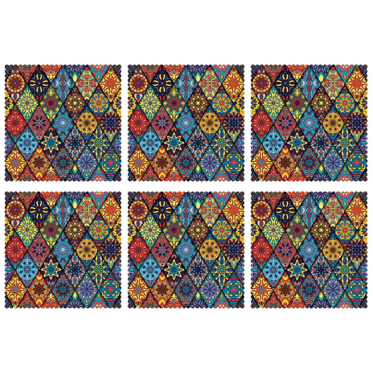 Elegante katoenen placemats met Perzisch motief set van 6