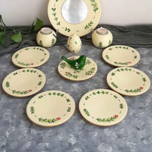 Elegante Haft Seen set met vogel- en bloemmotief set van 12