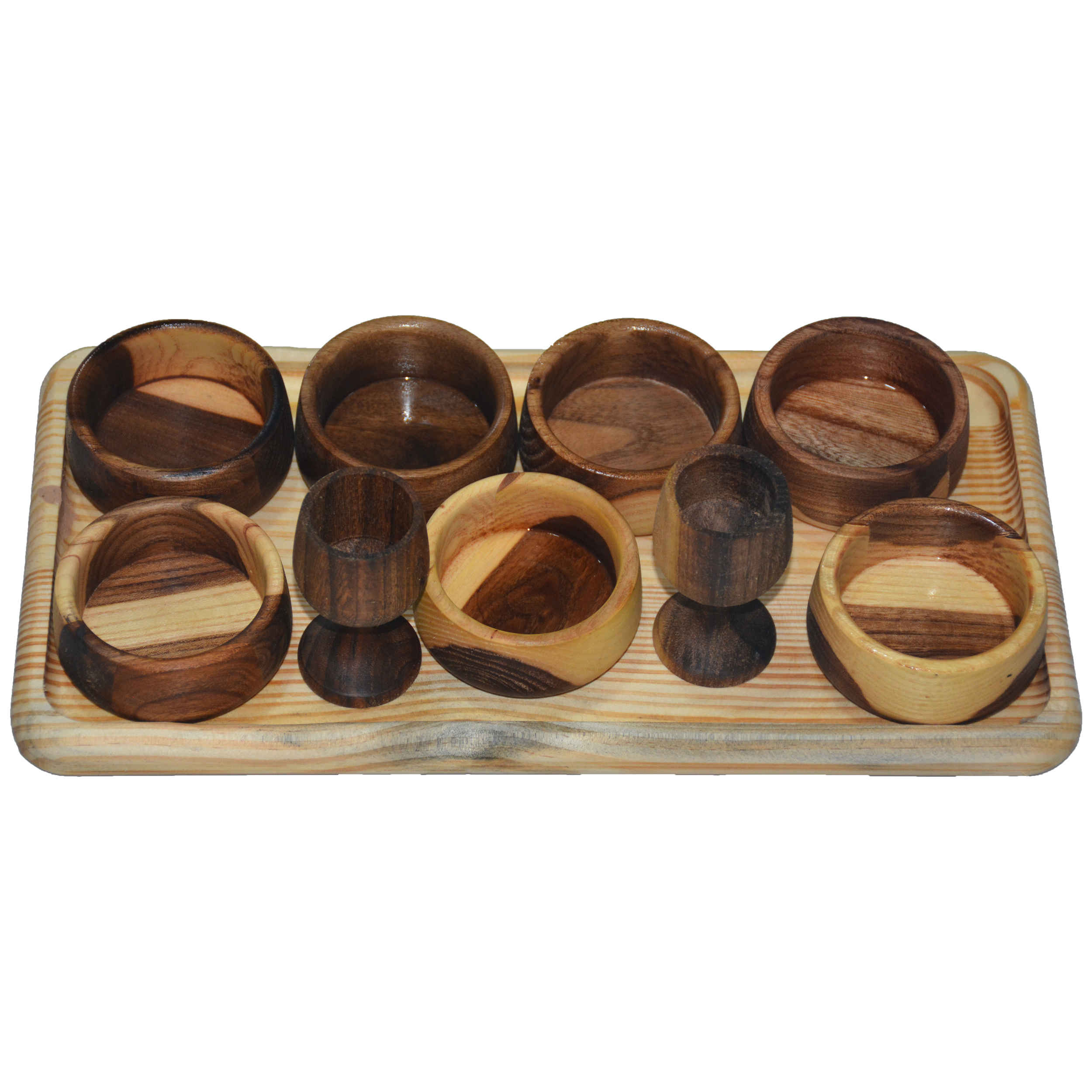Elegante houten Haft Seen set modern set van 10