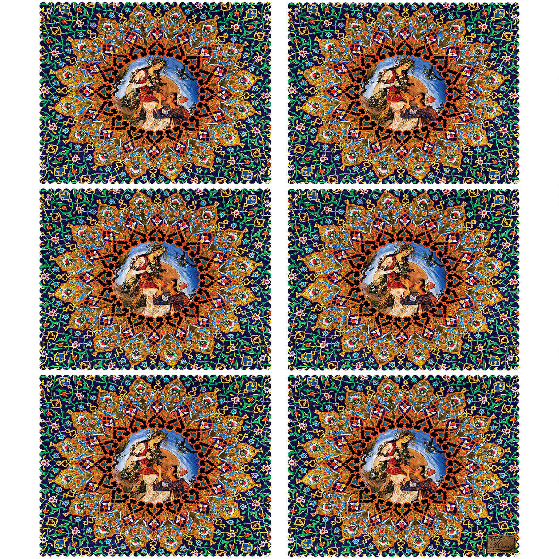Perzische Miniatuurkunst Placemats – Groen (Set van 6)