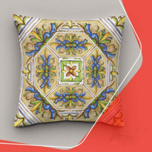 Gele Etnische Velvet Kussenhoezen – Italiaanse Majolica (Set van 2)