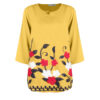 Geborduurde Damesblouse Mosterdgeel