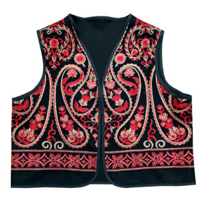 Geborduurd Vest met Rode Bloemen voor Vrouwen