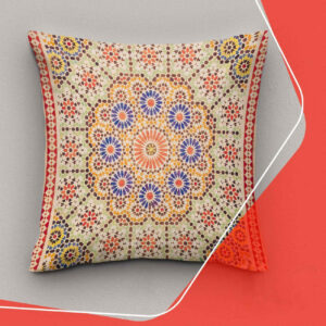 Fluwelen kussenhoes met geometrisch design – Een culturele touch (2x)
