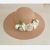 Fedora Chapeau Hoed met Bloemenpatroon – Lichtbruin