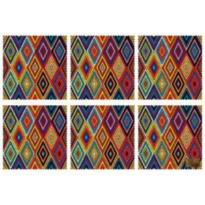 Geometrische Diamantontwerp Placemat (Set van 6)