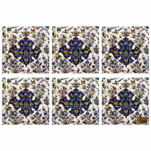 Geometrische & Door de Natuur Geïnspireerde Placemat – Vogel & Bloemenpatroon (Set van 6)