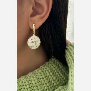 Handgemaakte Minakari Bloesem Hangers – Wit