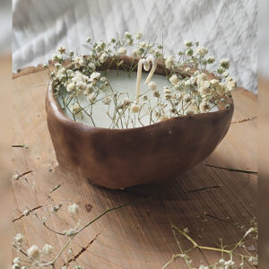 Handgemaakte Kaars in Betonnen Pot – Baby’s Breath