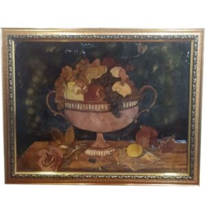 Handgemaakt Intarsia Fruitmand Kunstwerk – Luxe Houten Kunst
