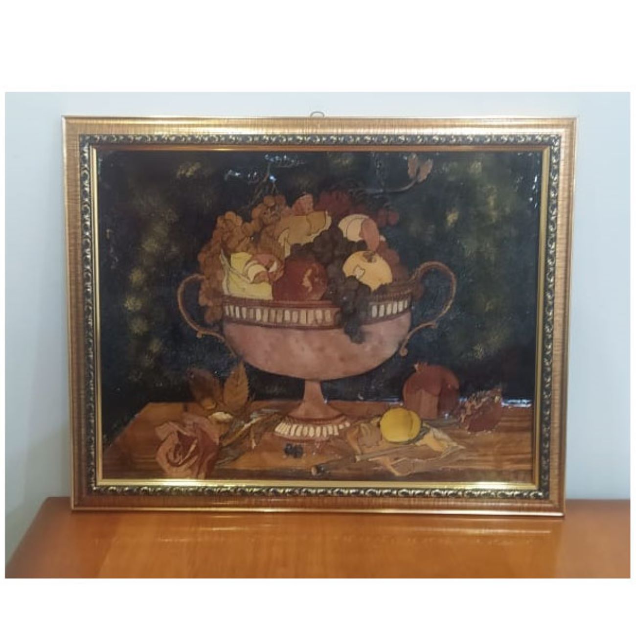 Handgemaakt Intarsia Fruitmand Kunstwerk – Luxe Houten Kunst