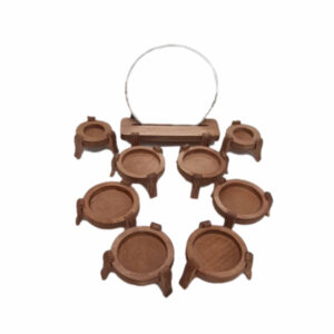 Handgemaakte Houten Haft Seen Set – Ingewikkeld Rond Ontwerp