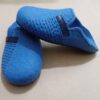 Handgemaakte Blauwe Vilten Pantoffels – Rijgsteek