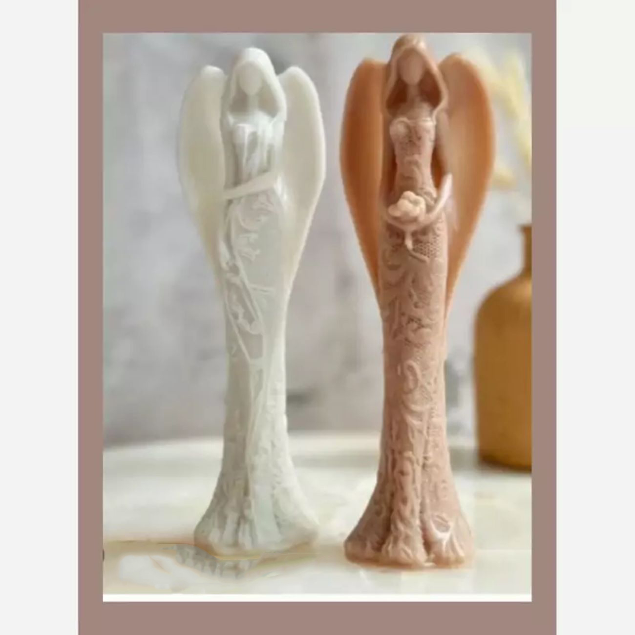 Handgemaakte Sculptuurkaars – Elegante Engel (5 Stuks)