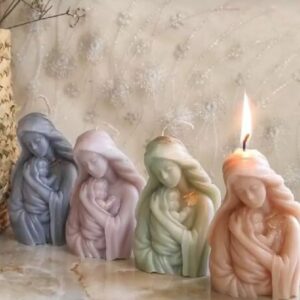 Handgemaakte Sculptuurkaars – Moeder & Baby