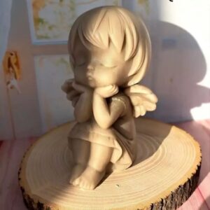 Handgemaakte Sculptuurkaars – Zittende Engel (5 Stuks)
