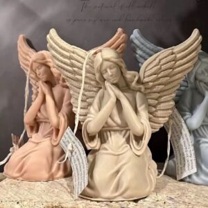 Handgemaakte Sculptuurkaars – Slaapengel (3 stuks)