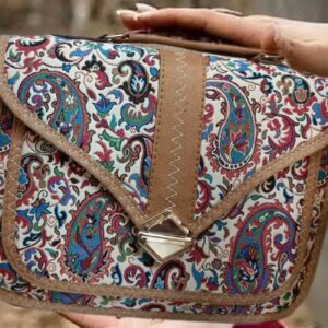 Handgemaakte Termeh Crossbody Tas met Paisley Patroon
