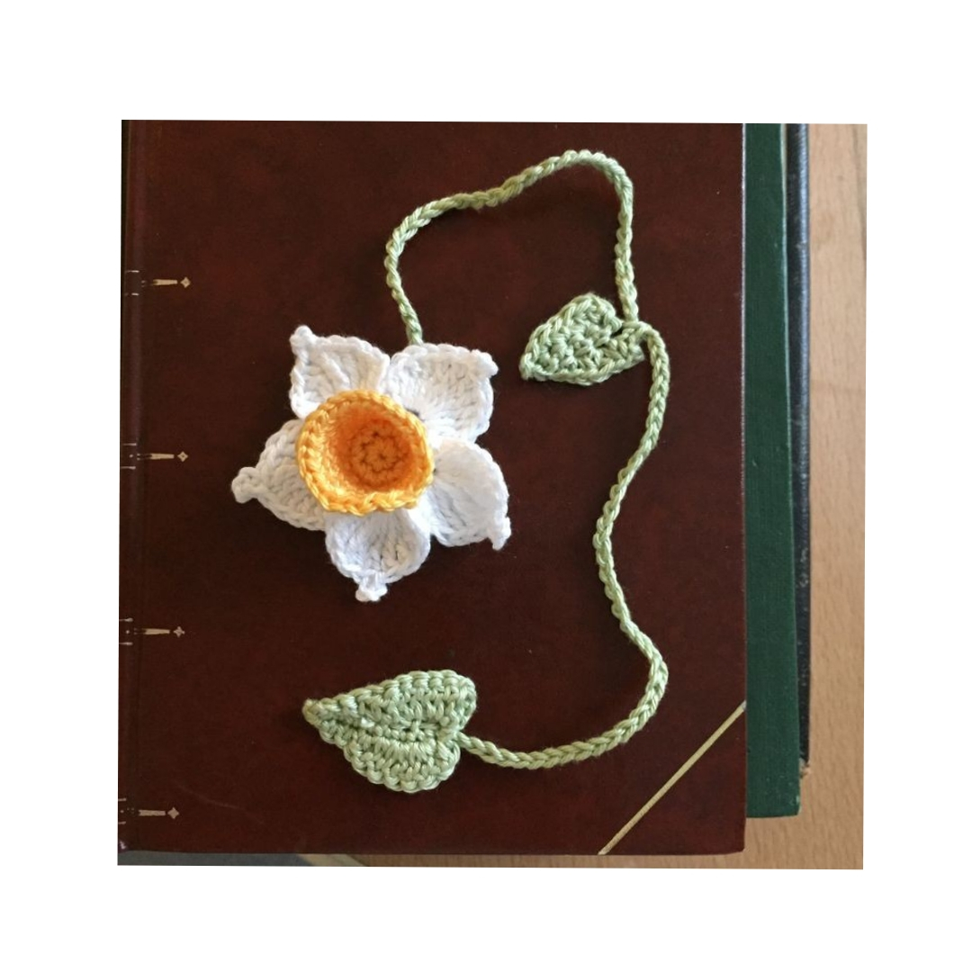 Gebreide Bloem Bladwijzer – Groen (Set van 2)