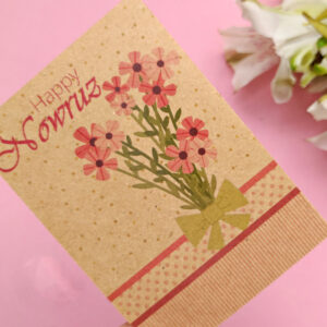 Nowruz Wenskaart – Handgetekend Bos op Kraftpapier
