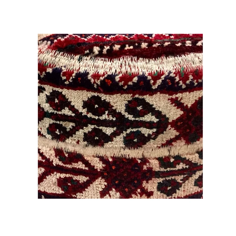 Luxe Kilim-poef met Perzisch ontwerp – Crème poef