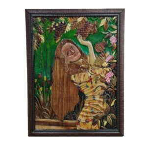 Houtinleg Kunstwerk Meisje in de Tuin