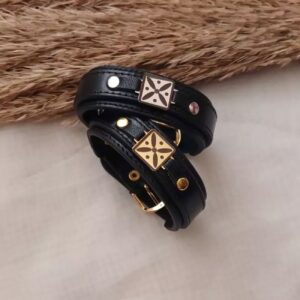 Heren Leren Armband met Kaveh Vlag, Zilver- en Goudkleur, Roestvrijstaal, Kleurvast