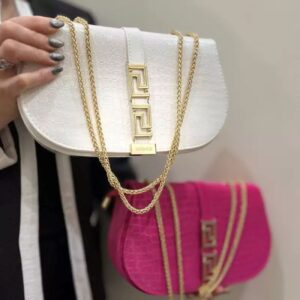 Moderne Slangenleer-Look Tas met Kettingriem