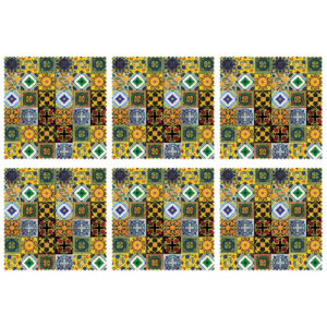 Moderne Geometrische Placemats – Perzisch Geel (Set van 6)