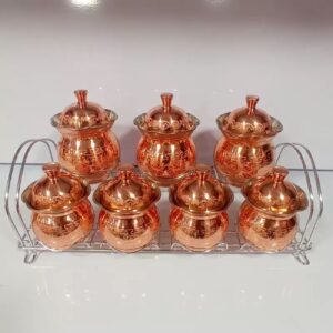 Nano-Coated Koperen Specerij Pot met Deksel (7 Stuks)