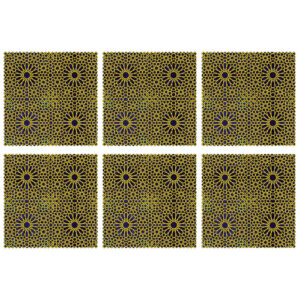 Perzische Decoratieve Placemats – Geel Geometrisch (Set van 6)