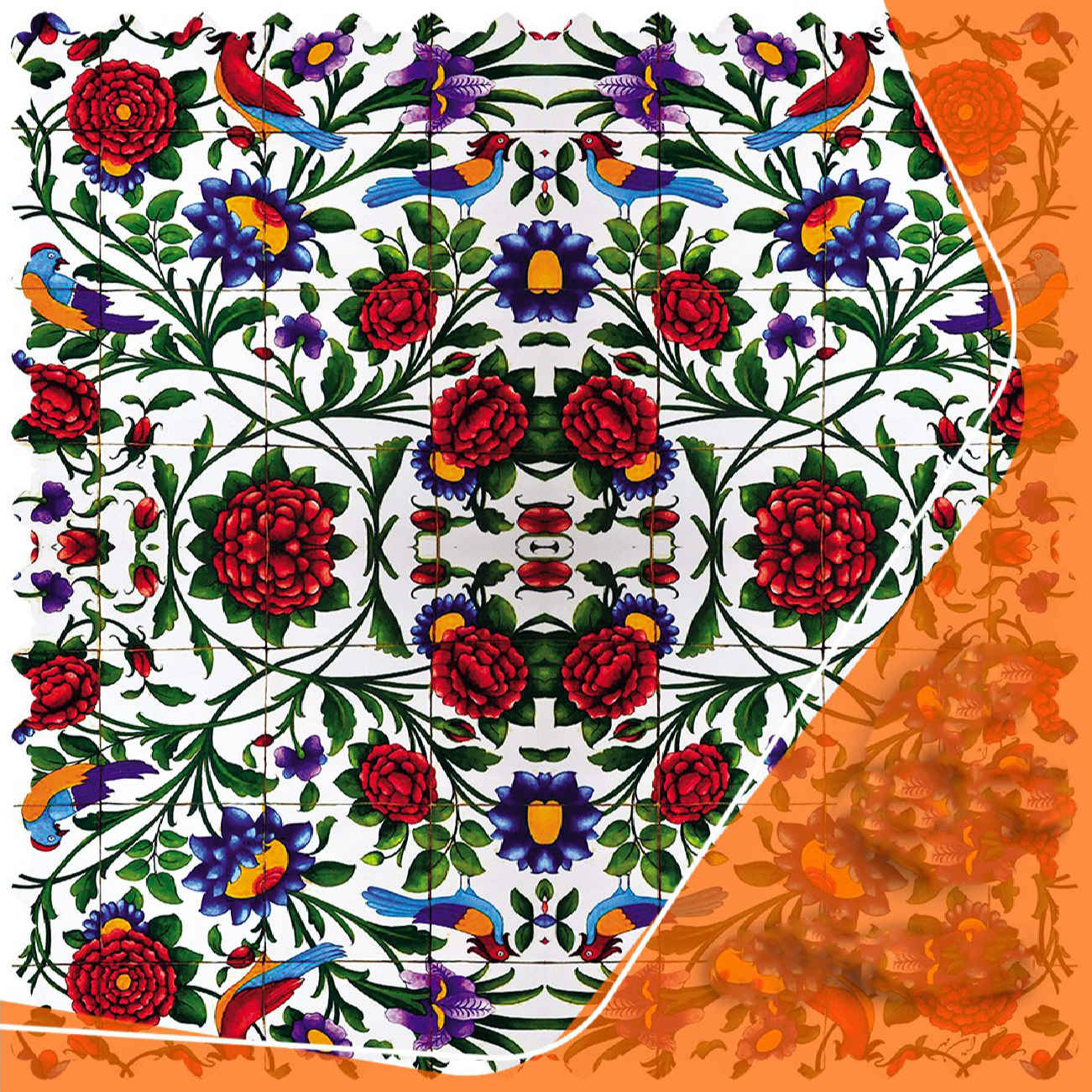 Luxueus Rood Bloemen Tafelkleed – Fluweel