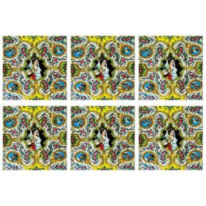 Perzische Miniatuur Placemat – Tijdloze Kunst voor Uw Tafel (Set van 6)