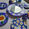 Perzische Nowruz Haft Seen Set met Tijdloos Kamille Bloempatroon Geschilderd Set van 9