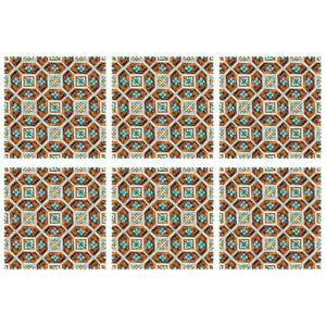 Perzische Placemat met Geometrisch Bloemenpatroon (Set van 6)