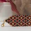Perzische stalen kralenarmband met geometrisch patroon