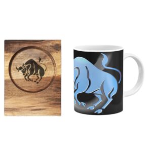 Perzische Dierenriem Mok – Ordibehesht (Stier) Zwart Design