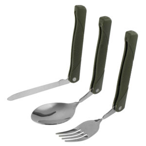 Groene Kampeer Servies & Bestek Set van 3