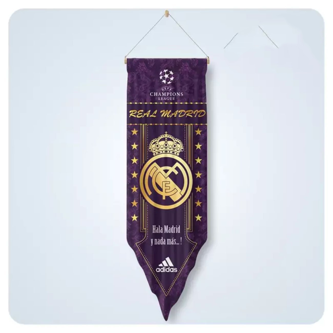 Real Madrid Fan Wandvlag – Sport Decoratie – Paars Fluweel