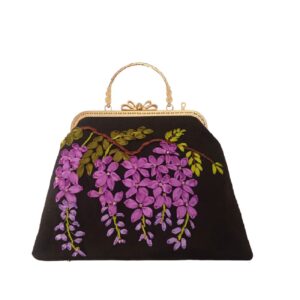 Luxe Fluwelen Clutch – Lintborduurwerk Waterval