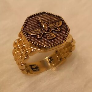 Gouden Farvahar Zegelring – Perzisch Symbool van Wijsheid