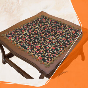 Fluwelen Tafelkleed Rozen – Rood/Zwart Bloemenpatroon
