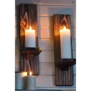 Houten Wandkandelaars – Minimalistisch Design (Set van 2)