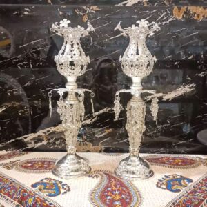 Traditionele Filigraan Kandelaar Set – Zilver & Koper