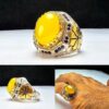 Sharaf al-Shams Zilveren Ring met Klauwzetting en Pavé Ontwerp
