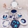 Blauwe Haft Seen Set – Handgeschilderd met Boze Oog