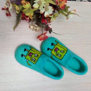Vilten Pantoffels met Handgemaakt SpongeBob Personagepatroon