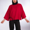 Damesblouse met Driekwartmouwen – Rood Linnen