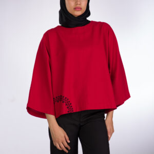 Damesblouse met Driekwartmouwen – Rood Linnen