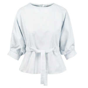 Damesblouse met Driekwartmouwen – Wit Gestreept